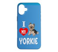 Carcasa para iPhone 16 Plus Amo a mi Perro pequeño Yorkie Yorkshire Terrier Amante de los Animales