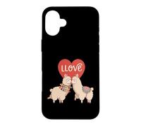 Carcasa para iPhone 16 Plus Amor Llamas Lindo Animal Pareja San Valentín Corazón Estética