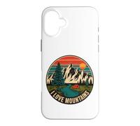 Carcasa para iPhone 16 Plus Amor Montañas Vintage Camping Nature Gráfico