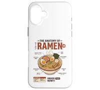 Carcasa para iPhone 16 Plus Anatomía del Ramen Comida Japonesa Retro Gastronomía Estética