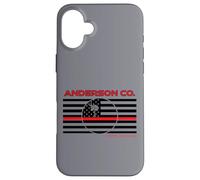 Carcasa para iPhone 16 Plus Anderson County South Carolina Bombero Delgada Línea Roja Bandera de Estados Unidos
