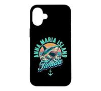 Carcasa para iPhone 16 Plus Anna Maria Island Florida Shark Retro Diseño Envejecido