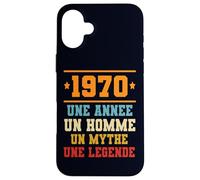 Carcasa para iPhone 16 Plus Anniversaire Cadeau Design Drole Homme 1970