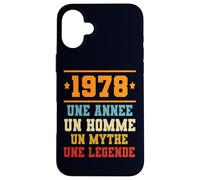 Carcasa para iPhone 16 Plus Anniversaire Cadeau Design Drole Homme 1978