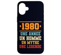 Carcasa para iPhone 16 Plus Anniversaire Cadeau Design Drole Homme 1980