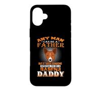 Carcasa para iPhone 16 Plus Any Man Can Be A Father Basenji Dog Daddy Funny Dog Dad