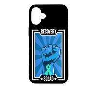 Carcasa para iPhone 16 Plus Apoyo Squad Adicción Recuperación Conciencia Sobriedad