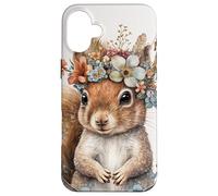 Carcasa para iPhone 16 Plus Ardillas Árbol Boho Bosque Animal Floral Bosque Botánico