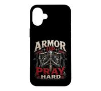 Carcasa para iPhone 16 Plus Armor Up Pray Hard Christian Warrior Knight Faith