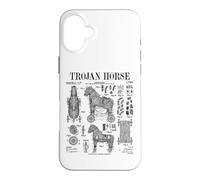 Carcasa para iPhone 16 Plus Arqueología Arqueólogo Caballo de Troya Divertido Vintage Patente
