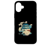 Carcasa para iPhone 16 Plus Arte Asiático Tradicional Edificio Japonés Océano Ola