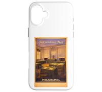 Carcasa para iPhone 16 Plus Arte de Viaje Vintage de Philadelphia Independence Hall Inside USA