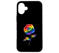 Carcasa para iPhone 16 Plus Arte Floral botánico Pride Rose Rainbow