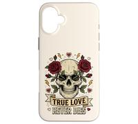 Carcasa para iPhone 16 Plus Arte gótico del Tatuaje de Las Rosas del Amor Verdadero Nunca morirá