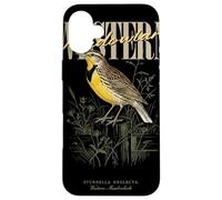 Carcasa para iPhone 16 Plus Arte Vintage de observación de Aves de Western Meadowlark Love Birds