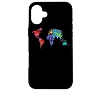 Carcasa para iPhone 16 Plus Atlas de Bandera del país del Mapa del Mundo