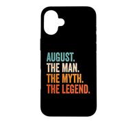 Carcasa para iPhone 16 Plus August The Man The Myth The Legend Nombre August