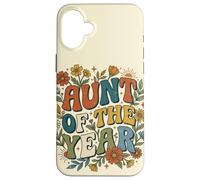 Carcasa para iPhone 16 Plus Aunt of The Year Retro Floral Auntie