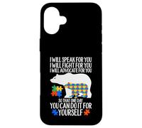 Carcasa para iPhone 16 Plus Autismo Mama Bear I Will Speak Fight Advocate For You