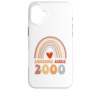 Carcasa para iPhone 16 Plus Awesome Since 2000 26th Birthday Boho Rainbow 26 Years Old
