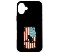 Carcasa para iPhone 16 Plus Bandera Americana DJ Disc Jockey Tocadiscos música Audio