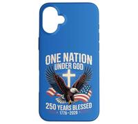 Carcasa para iPhone 16 Plus Bandera de águila One Nation Under God 250 Years Blessed 1776-2026