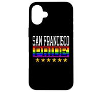 Carcasa para iPhone 16 Plus Bandera de Arco Iris LGBT de San Francisco Pride Gay Lesbianas Queer