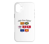 Carcasa para iPhone 16 Plus Bandera de los reinos anglosajones de Inglaterra con Letras Negras