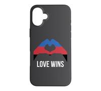 Carcasa para iPhone 16 Plus Bandera de poliamor Amor GANA corazón poliamoroso