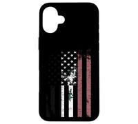 Carcasa para iPhone 16 Plus Bandera de Siria angustiada sobre Bandera Americana