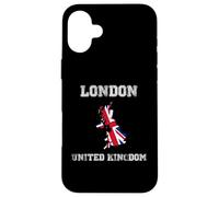 Carcasa para iPhone 16 Plus Bandera Envejecida del Reino Unido Orgullo de Londres