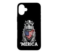 Carcasa para iPhone 16 Plus Bandera Estadounidense jurásica de Dinosaurio estegosaurio paleontólogo