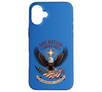 Carcasa para iPhone 16 Plus Bandera Estadounidense One Nation Under God Eagle 250 Years Blessed