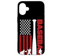 Carcasa para iPhone 16 Plus Baseball Bat American Flag USA Sports