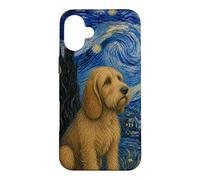 Carcasa para iPhone 16 Plus Basset Fauve de Bretagne Perro Van Gogh Noche Estrellada