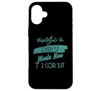 Carcasa para iPhone 16 Plus Bautismo Cristiano Verso Bautizado en Cristo
