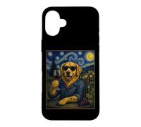 Carcasa para iPhone 16 Plus Beber Vino Golden Retriever Art I Love Mom Dog