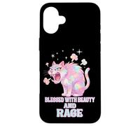 Carcasa para iPhone 16 Plus Bendecida con Belleza y Furia, Sassy Cat Kitty