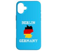 Carcasa para iPhone 16 Plus Berlín Alemania Vintage Alemania Bandera Mapa Diseño