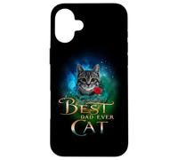 Carcasa para iPhone 16 Plus Best Cat Dad Ever Funny Kitten Tabby Cat For Fathers Day