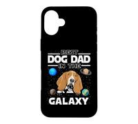 Carcasa para iPhone 16 Plus Best Dog Dad In The Galaxy Basset Hound Funny Dogs Lovers