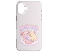 Carcasa para iPhone 16 Plus Besties Axolotl Capybara Bubble Tea Lindo Kawaii Anime Animal