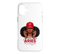 Carcasa para iPhone 16 Plus Big Energy Aries Zodiac Afro Women Red Cap Black Girl Women