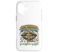 Carcasa para iPhone 16 Plus Big Sisters Fight Too Autism Concientización Puzzle Labios