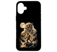 Carcasa para iPhone 16 Plus Bigfoot Aullando a la Luna Meme Sasquatch