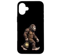 Carcasa para iPhone 16 Plus Bigfoot Linterna de Transporte Sasquatch Camping Aventura Nocturna