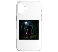 Carcasa para iPhone 16 Plus Bigfoot Sasquatch Breast Cancer Awareness Pink Ribbon