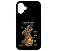 Carcasa para iPhone 16 Plus Biología del Fuego Dragón Nerd Anatomía Diagrama de Ciencias Míticas