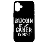 Carcasa para iPhone 16 Plus Bitcoin Trader by Day Gamer by Night Blockchain Crypto BTC