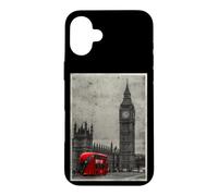 Carcasa para iPhone 16 Plus Black & White Retro Real London with Big Ben, London Skyline